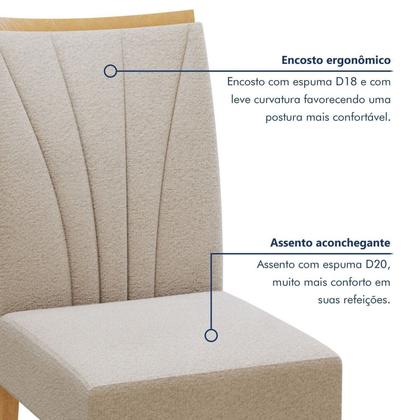 Imagem de Conjunto Sala de Jantar 4 Lugares Retangular Tampo Vidro/MDF Mesa Bold e Cadeiras Pés Madeira Jade