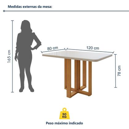 Imagem de Conjunto Sala de Jantar 4 Lugares Retangular Tampo Vidro/MDF Mesa Bold e Cadeiras Pés Madeira Jade