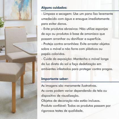 Imagem de Conjunto Sala de Jantar 4 Lugares Retangular Tampo Vidro/MDF Mesa Bold e Cadeiras Pés Madeira Lunen