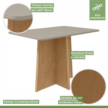 Imagem de Conjunto Sala de Jantar 4 Lugares Retangular Tampo Vidro/MDF Mesa Celebrare e Cadeiras Athenas