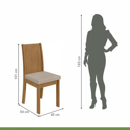 Imagem de Conjunto Sala de Jantar 4 Lugares Retangular Tampo Vidro/MDF Mesa Celebrare e Cadeiras Athenas