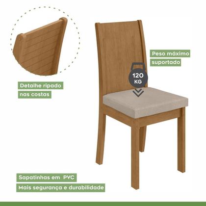 Imagem de Conjunto Sala de Jantar 4 Lugares Retangular Tampo Vidro/MDF Mesa Celebrare e Cadeiras Athenas