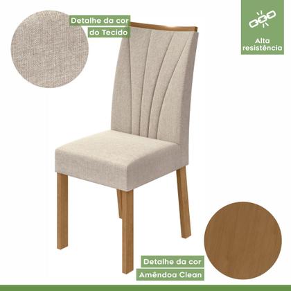 Imagem de Conjunto Sala de Jantar 4 Lugares Retangular Tampo Vidro/MDF Mesa e Cadeiras Apogeu