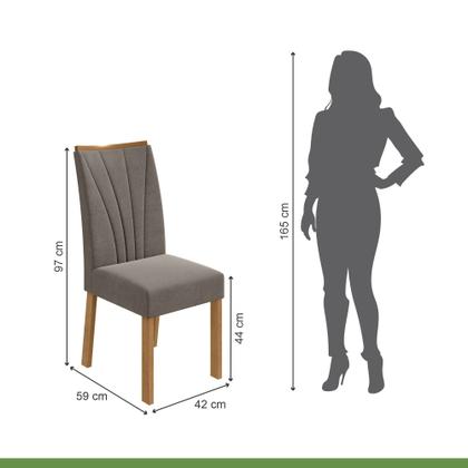 Imagem de Conjunto Sala de Jantar 4 Lugares Retangular Tampo Vidro/MDF Mesa e Cadeiras Apogeu