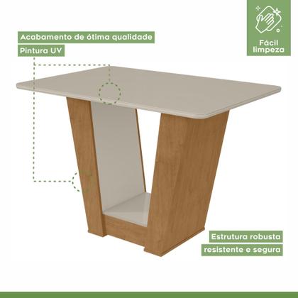 Imagem de Conjunto Sala de Jantar 4 Lugares Retangular Tampo Vidro/MDF Mesa e Cadeiras Apogeu