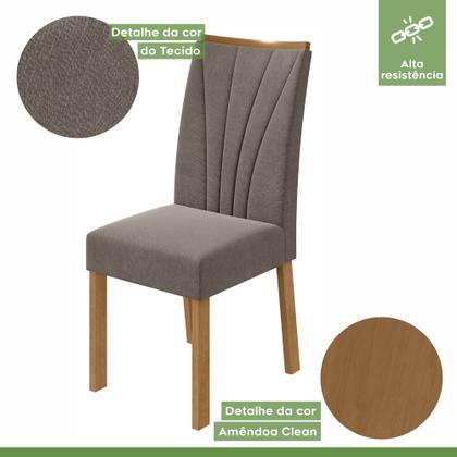 Imagem de Conjunto Sala de Jantar 4 Lugares Retangular Tampo Vidro/MDF Mesa e Cadeiras Apogeu