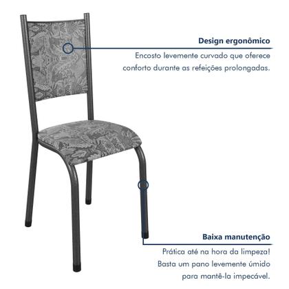 Imagem de Conjunto Sala de Jantar 6 Cadeiras 1 Mesa Tampo Granito Retangular Topázio Bianca