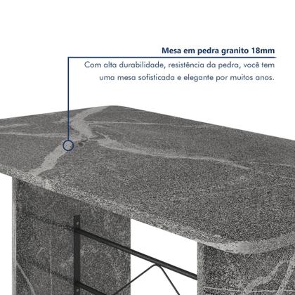 Imagem de Conjunto Sala de Jantar 6 Cadeiras 1 Mesa Tampo Granito Retangular Topázio Bianca