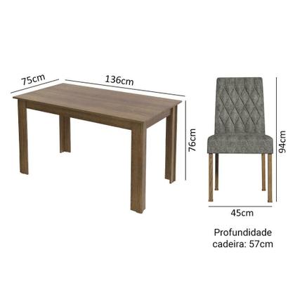 Imagem de Conjunto Sala De Jantar 6 Cadeiras Allegro Madesa Rustic