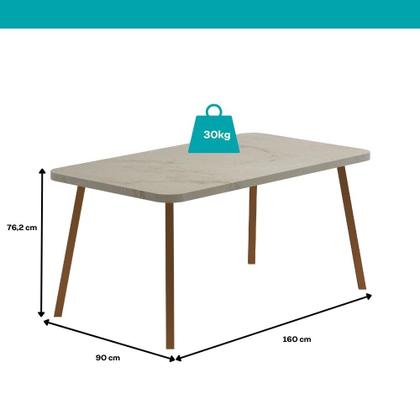 Imagem de Conjunto Sala de Jantar 6 Cadeiras Almería Carraro Petra Areia Rosê