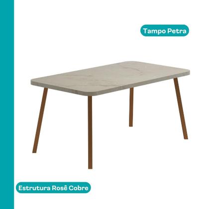 Imagem de Conjunto Sala de Jantar 6 Cadeiras Almería Carraro Petra Areia Rosê