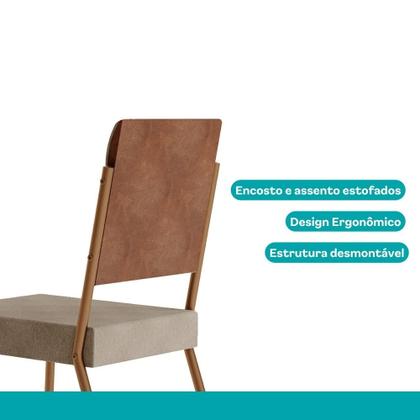 Imagem de Conjunto Sala de Jantar 6 Cadeiras Almería Carraro Petra Areia Rosê