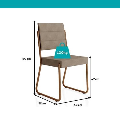 Imagem de Conjunto Sala de Jantar 6 Cadeiras Almería Carraro Petra Areia Rosê