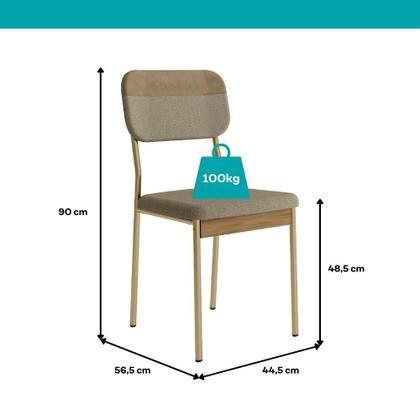 Imagem de Conjunto Sala de Jantar 6 Cadeiras Cannes Carraro Carvalho Dourado