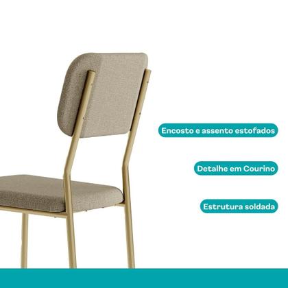 Imagem de Conjunto Sala de Jantar 6 Cadeiras Cannes Carraro Carvalho Dourado