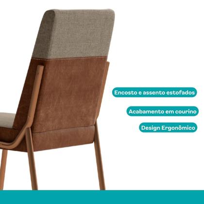 Imagem de Conjunto Sala de Jantar 6 Cadeiras Capri Carraro Off White e Rosê