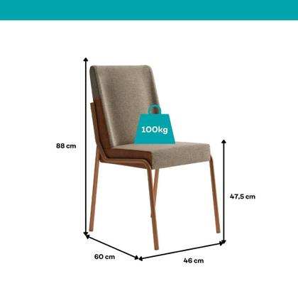 Imagem de Conjunto Sala de Jantar 6 Cadeiras Capri Carraro Off White e Rosê