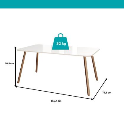 Imagem de Conjunto Sala de Jantar 6 Cadeiras Capri Carraro Off White e Rosê