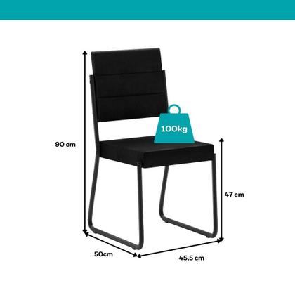Conjunto Sala de Jantar 6 Cadeiras Charlotte Carraro Nogal com Preto Imagem de Conjunto Sala de Jantar 6 Cadeiras Charlotte Carraro Nogal com Preto