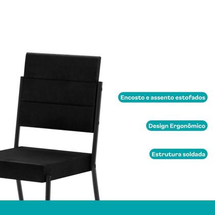 Conjunto Sala de Jantar 6 Cadeiras Charlotte Carraro Nogal com Preto Imagem de Conjunto Sala de Jantar 6 Cadeiras Charlotte Carraro Nogal com Preto