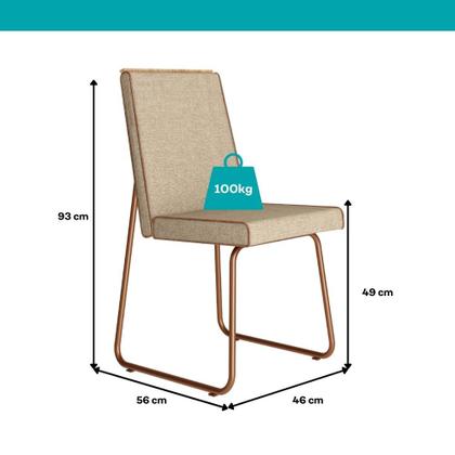 Imagem de Conjunto Sala de Jantar 6 Cadeiras Cilícia Carraro Gelo e Rosê