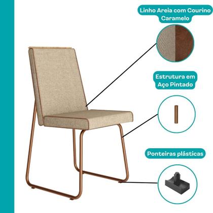 Imagem de Conjunto Sala de Jantar 6 Cadeiras Cilícia Carraro Gelo e Rosê