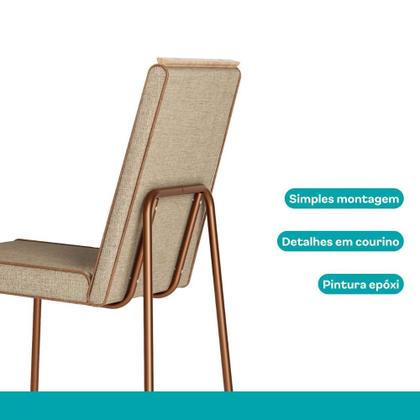 Imagem de Conjunto Sala de Jantar 6 Cadeiras Cilícia Carraro Gelo e Rosê