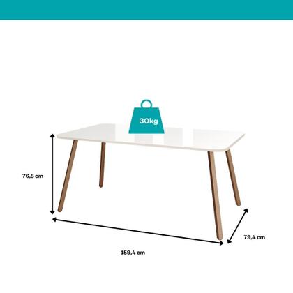 Imagem de Conjunto Sala de Jantar 6 Cadeiras Cilícia Carraro Gelo e Rosê