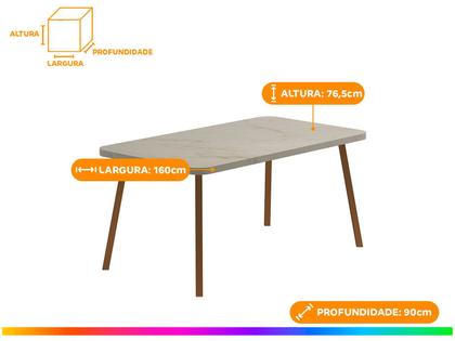 Imagem de Conjunto Sala de Jantar 6 Cadeiras Di Nettuno Carraro Petra e Rosê