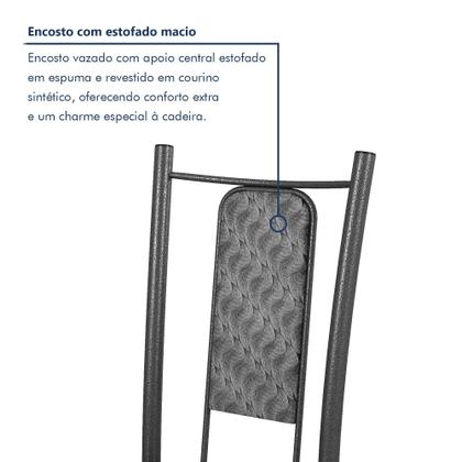 Imagem de Conjunto Sala de Jantar 6 Cadeiras Mesa 140x75cm Tampo Ardósia Indiano Isabela