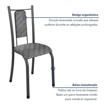 Imagem de Conjunto Sala de Jantar 6 Cadeiras Mesa 140x75cm Tampo Ardósia Indiano Isabela