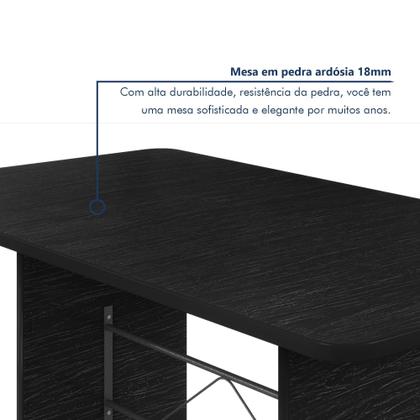 Imagem de Conjunto Sala de Jantar 6 Cadeiras Mesa 140x75cm Tampo Ardósia Indiano Isabela