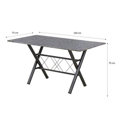 Imagem de Conjunto Sala de Jantar 6 Cadeiras Mesa Retangular Tampo em Granito Deise