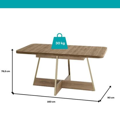 Imagem de Conjunto Sala de Jantar 6 Cadeiras Paris Carraro Carvalho Dourado