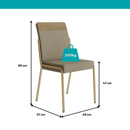 Imagem de Conjunto Sala de Jantar 6 Cadeiras Paris Carraro Carvalho Dourado