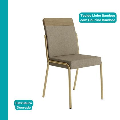 Imagem de Conjunto Sala de Jantar 6 Cadeiras Paris Carraro Carvalho Dourado