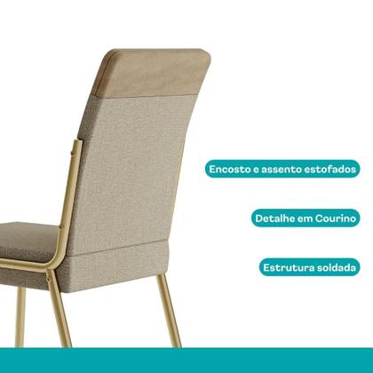 Imagem de Conjunto Sala de Jantar 6 Cadeiras Paris Carraro Carvalho Dourado