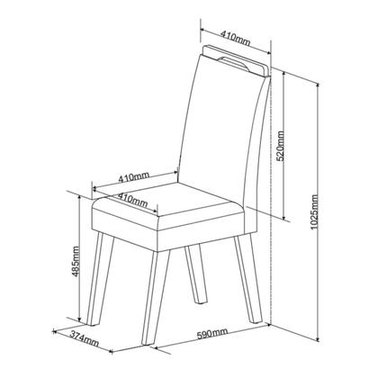 Imagem de Conjunto Sala de Jantar 6 Cadeiras Selenne