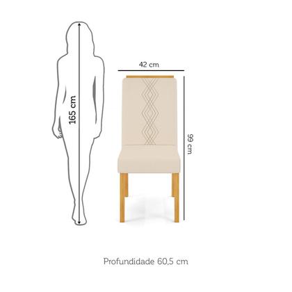 Imagem de Conjunto Sala de Jantar 6 Cadeiras Tampo Curvo DJ Móveis Gabi Cedro Off Yasmin Linho Neve