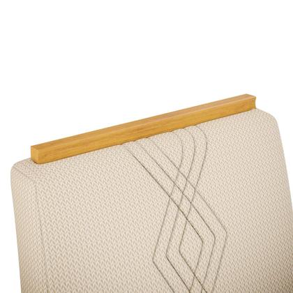 Imagem de Conjunto Sala de Jantar 6 Cadeiras Tampo Curvo DJ Móveis Gabi Cedro Off Yasmin Linho Neve