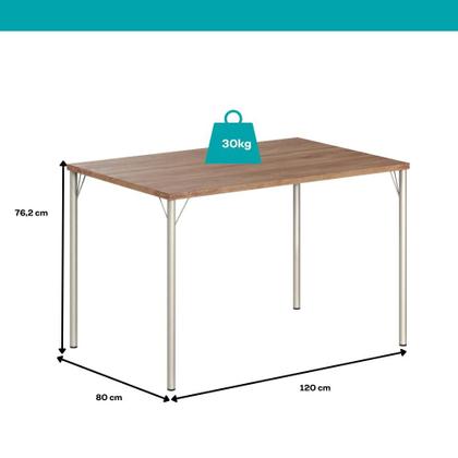 Imagem de Conjunto Sala de Jantar 6 Cadeiras Valencia Carraro Branco Prata