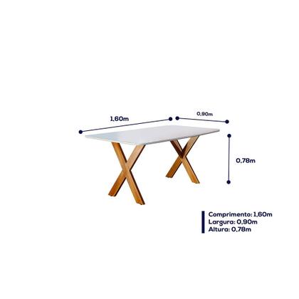Imagem de Conjunto Sala de Jantar 6 Lugares Espanha Mesa e Cadeiras Madeira Maciça Tampo Com Vidro Tecido Linho Areia