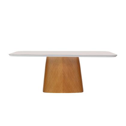 Imagem de Conjunto Sala de Jantar 6 Lugares Lotus - Mesa e Cadeiras Orgânicas Madeira Maciça Linho