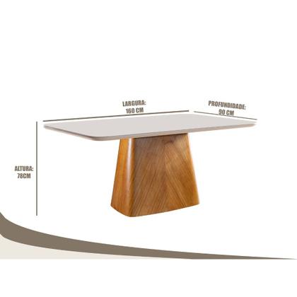 Imagem de Conjunto Sala de Jantar 6 Lugares Lotus - Mesa e Cadeiras Orgânicas Madeira Maciça Linho
