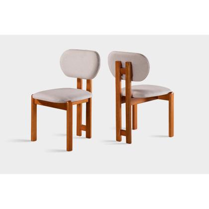 Imagem de Conjunto Sala de Jantar 6 Lugares Lotus - Mesa e Cadeiras Orgânicas Madeira Maciça Linho