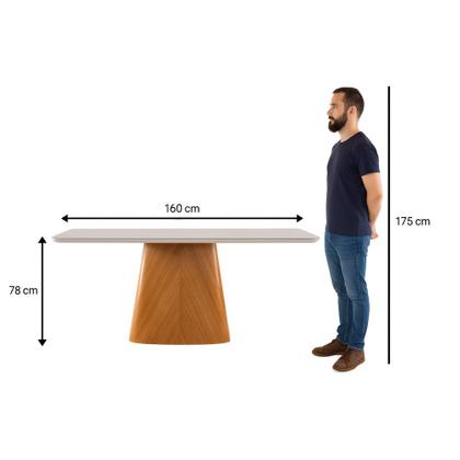 Imagem de Conjunto Sala de Jantar 6 Lugares Lotus - Mesa e Cadeiras Orgânicas Madeira Maciça Linho