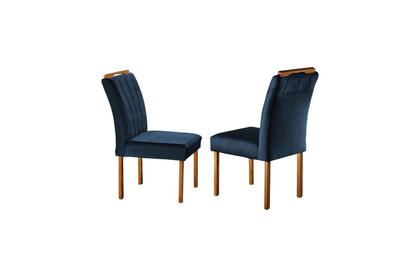 Imagem de Conjunto Sala de Jantar 6 Lugares Mesa Barcelona e 6 Cadeiras Juliana Azul