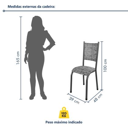 Imagem de Conjunto Sala de Jantar 6 Lugares Mesa Tampo Granito Retangular Topázio Bianca