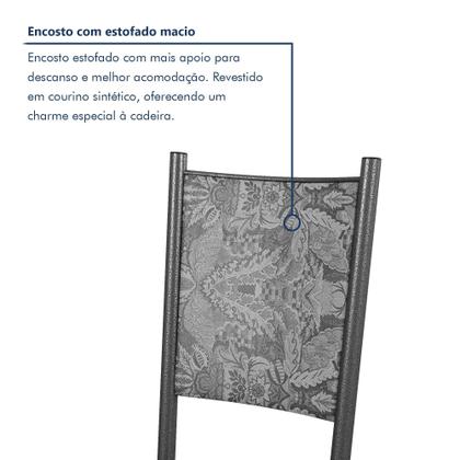 Imagem de Conjunto Sala de Jantar 6 Lugares Mesa Tampo Granito Retangular Topázio Bianca