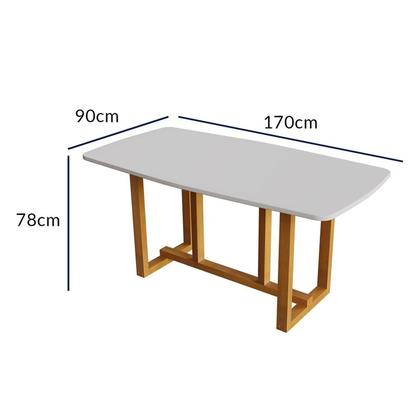 Imagem de Conjunto Sala de Jantar 6 Lugares Oval Tampo MDF Mesa Filadélfia Cadeiras Miami